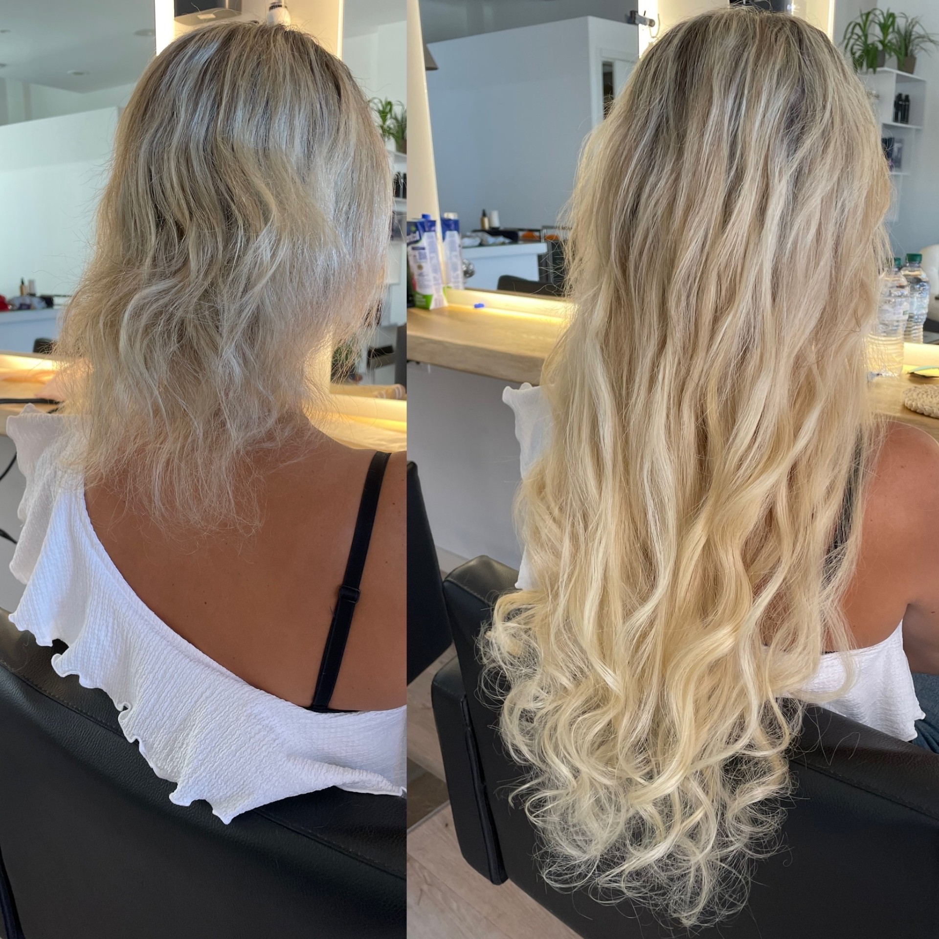 Prima e dopo extension Filoselle — Boundies bionde, onde piene e definite